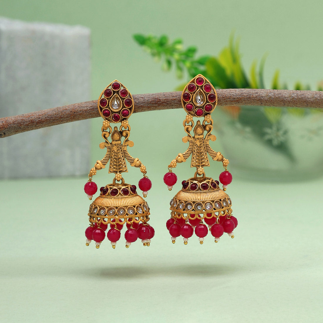 Rani Color Matte Gold Earrings (MGE253RNI) Earrings GetGlit   