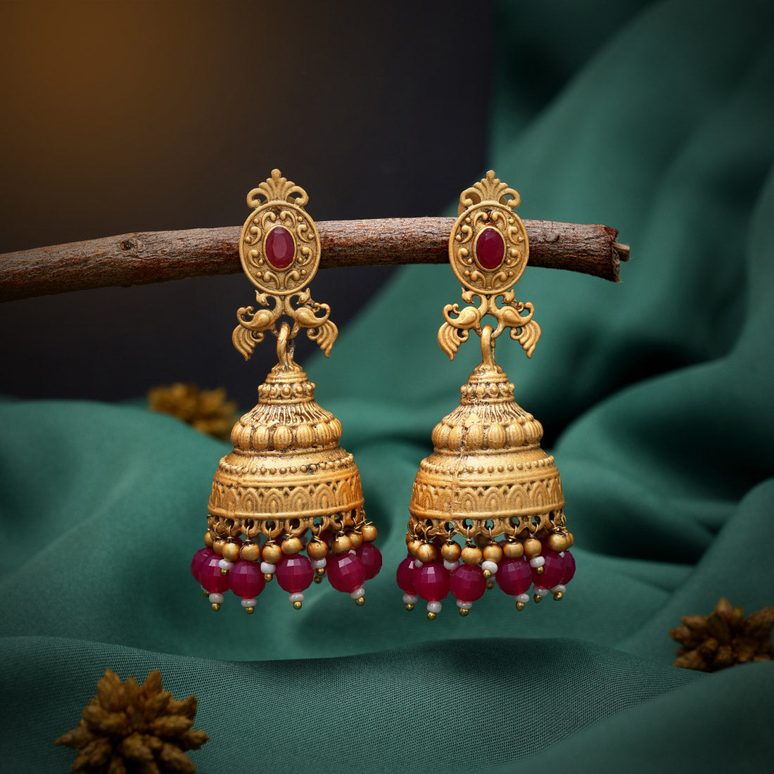 Rani Color Matte Gold Earrings (MGE259RNI) Earrings GetGlit   