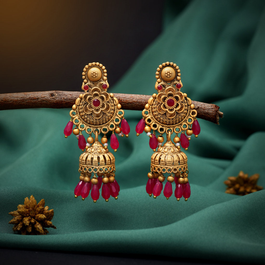 Rani Color Matte Gold Earrings (MGE262RNI) Earrings GetGlit   