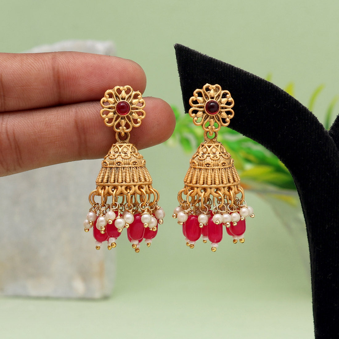 Rani Color Matte Gold Earrings (MGE267RNI) Earrings GetGlit   