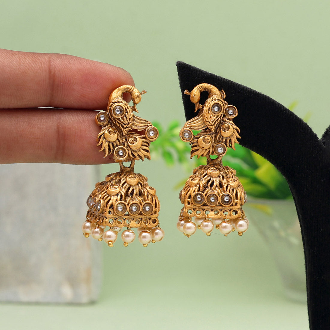 Gold Color Matte Gold Earrings (MGE269GLD) Earrings GetGlit   