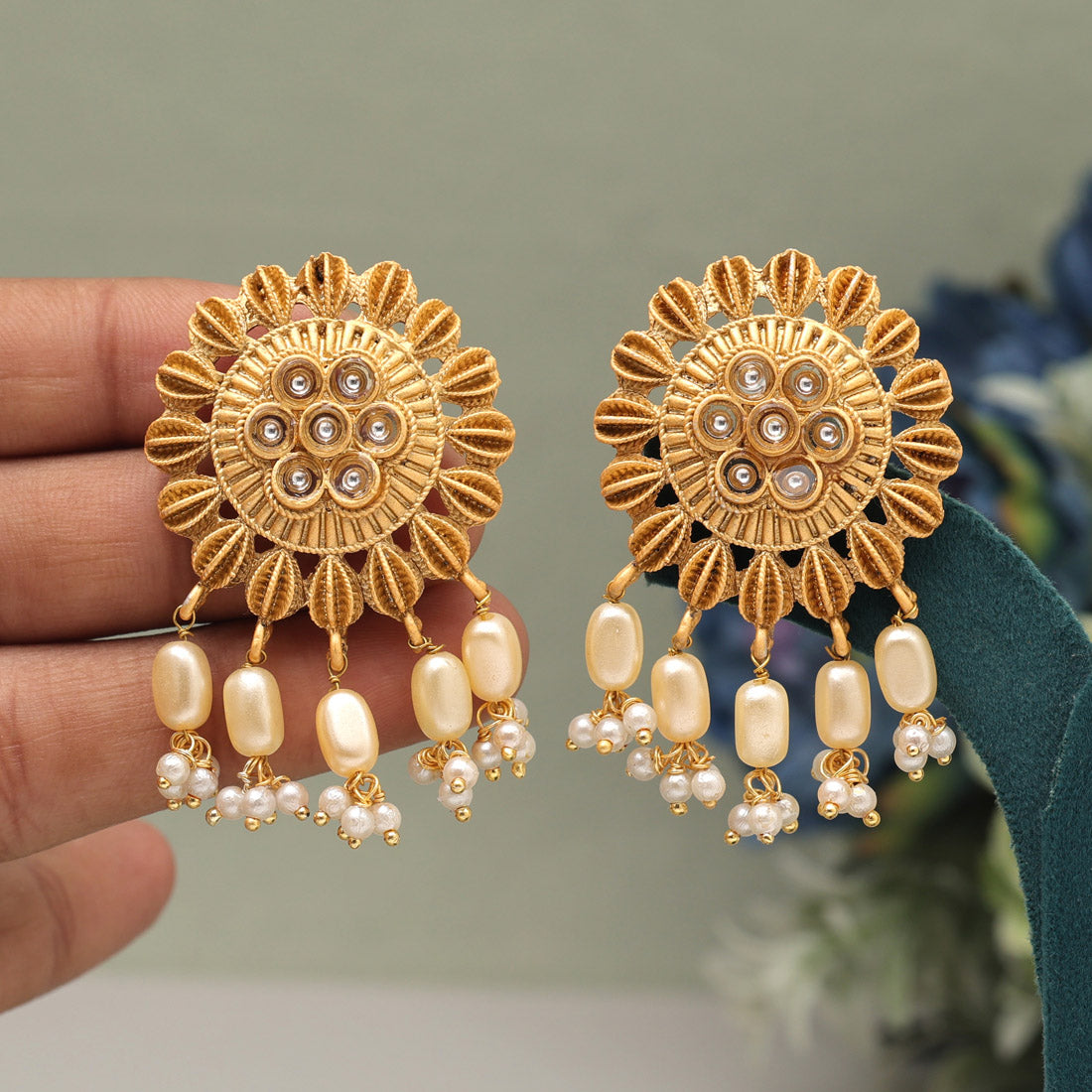 Gold Color Matte Gold Earrings (MGE307GLD) Earrings GetGlit   