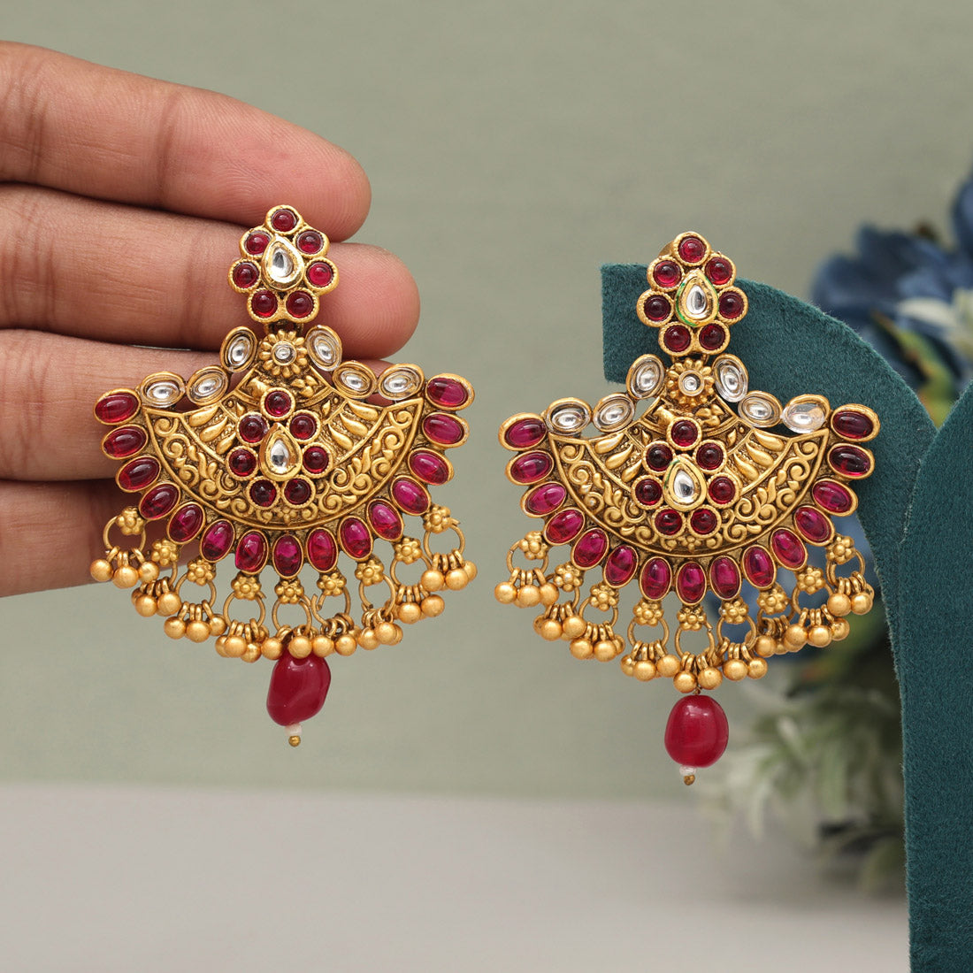 Rani Color Matte Gold Earrings (MGE308RNI) Earrings GetGlit   