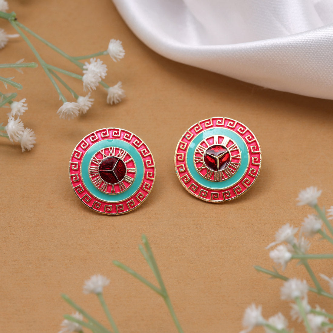 Rani Color Mint Meena Earrings (MNTE462RNI)