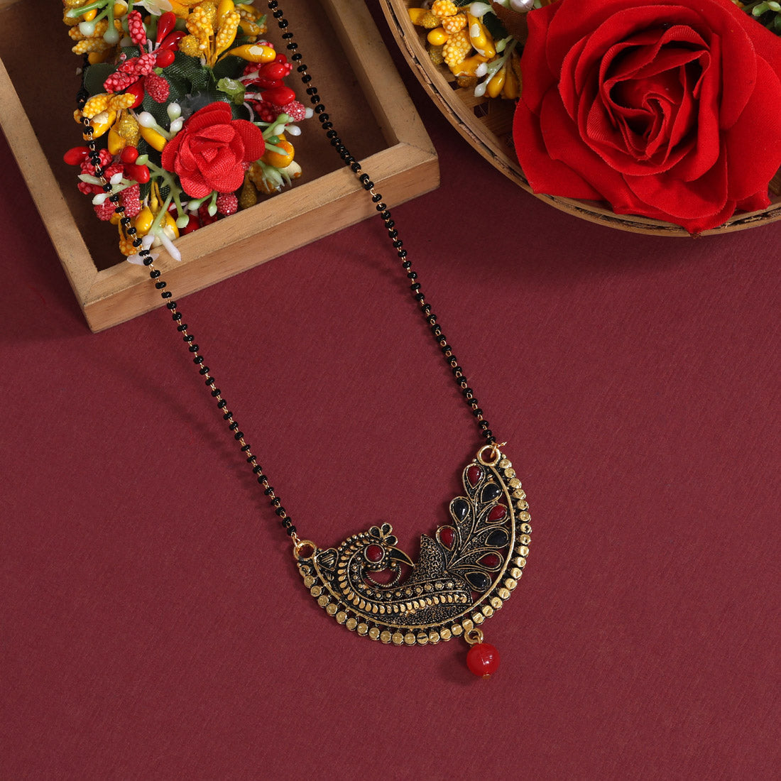 Red Color Mangalsutra (MS291RED) Jewellery GetGlit   