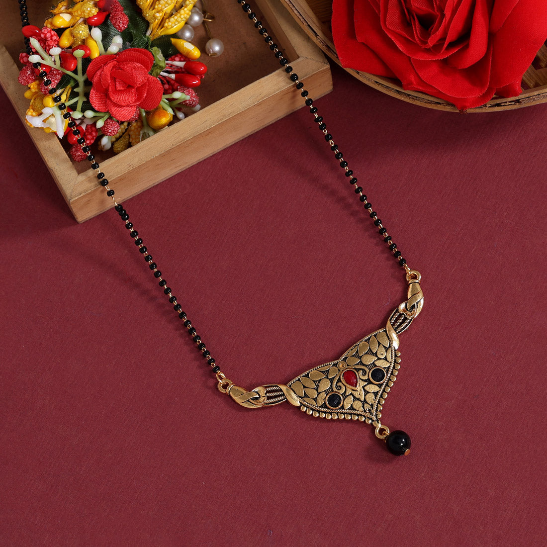 Black Color Mangalsutra (MS293BLK) Jewellery GetGlit