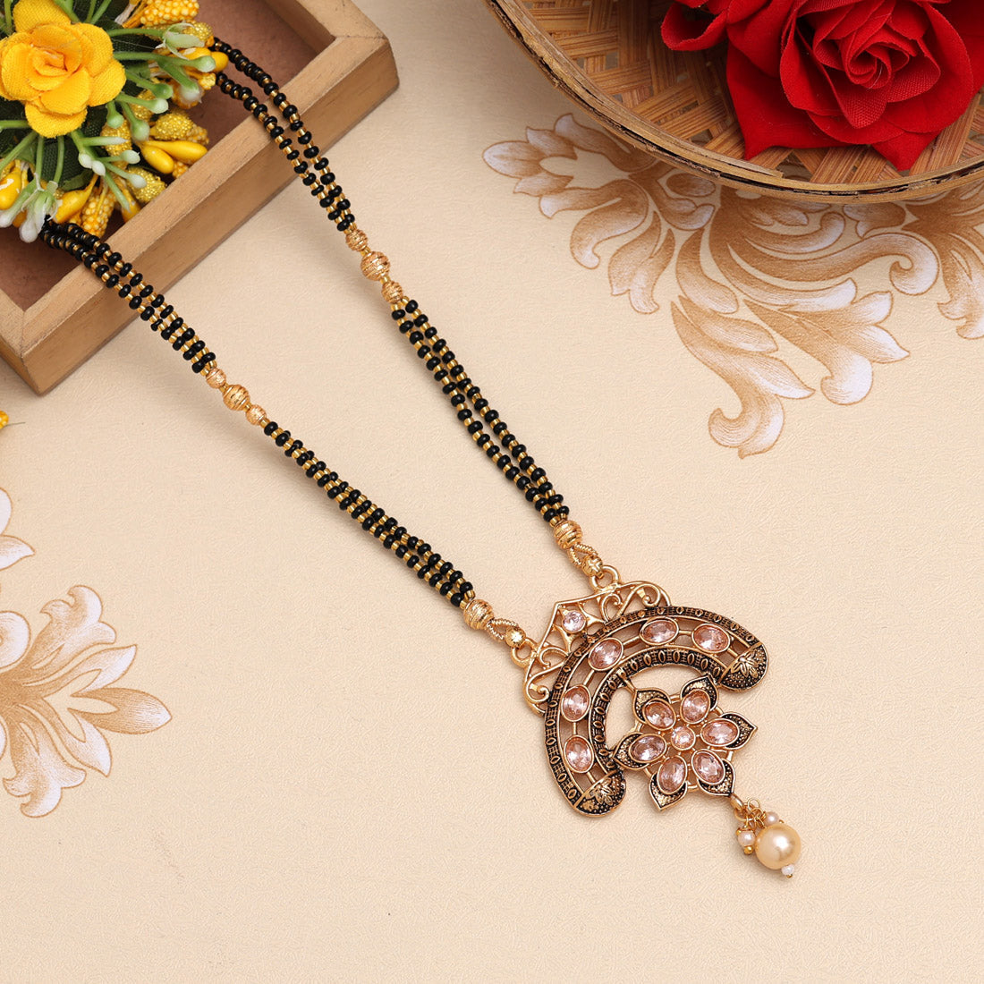 Gold Color Long Mangalsutra (MS311GLD) Jewellery GetGlit