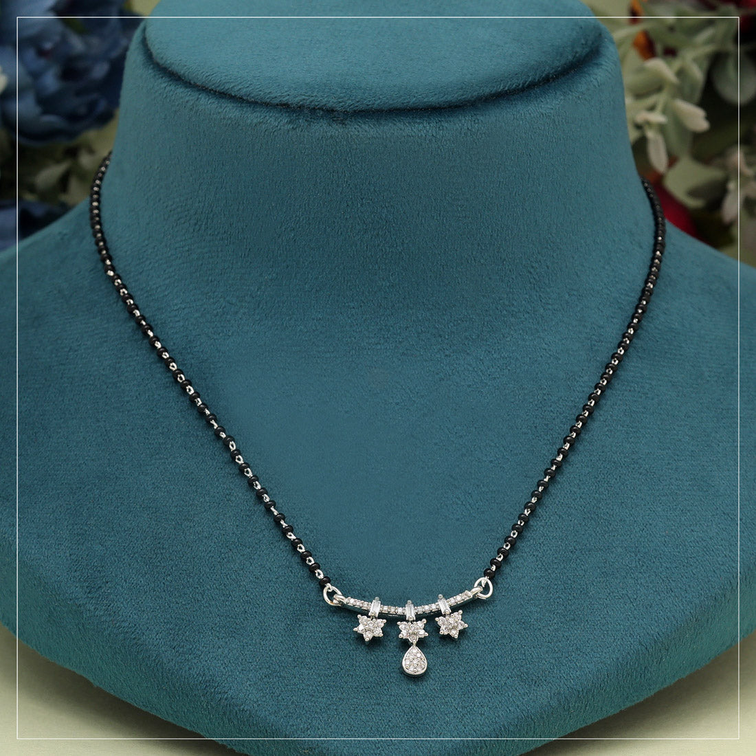 Silver Color American Diamond Mangalsutra (MS330SLV) Jewellery GetGlit   