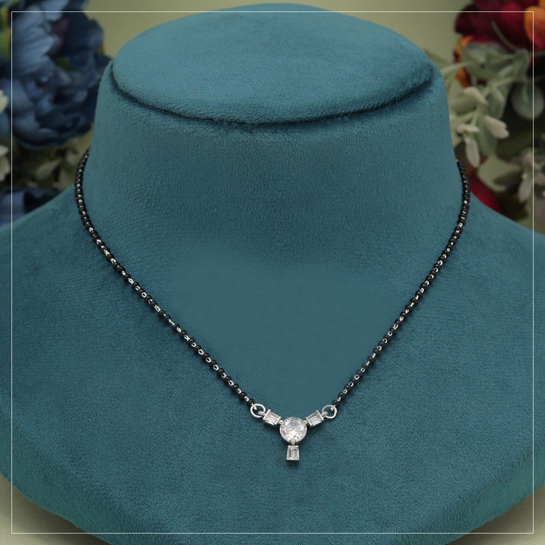 Silver Color American Diamond Mangalsutra (MS331SLV)