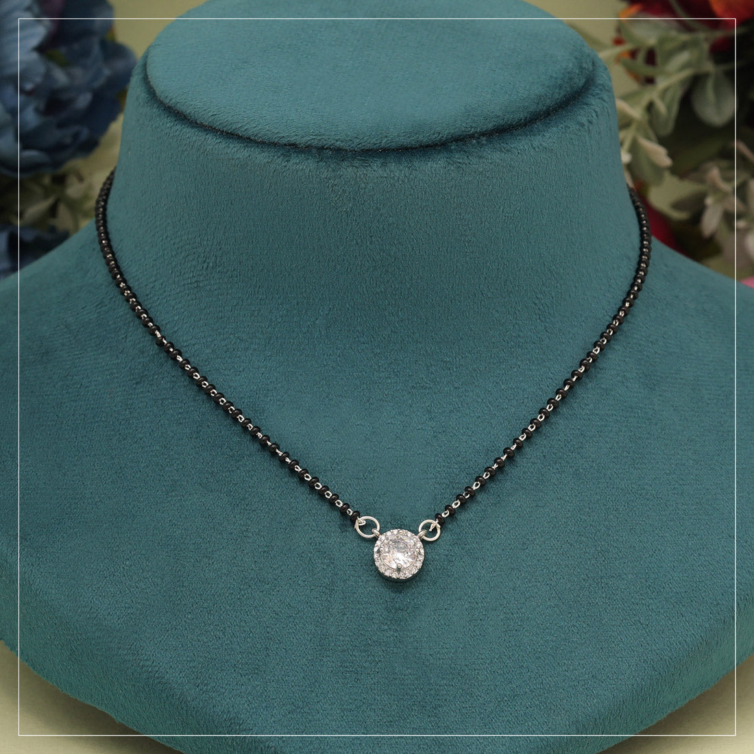 Silver Color American Diamond Mangalsutra (MS333SLV)