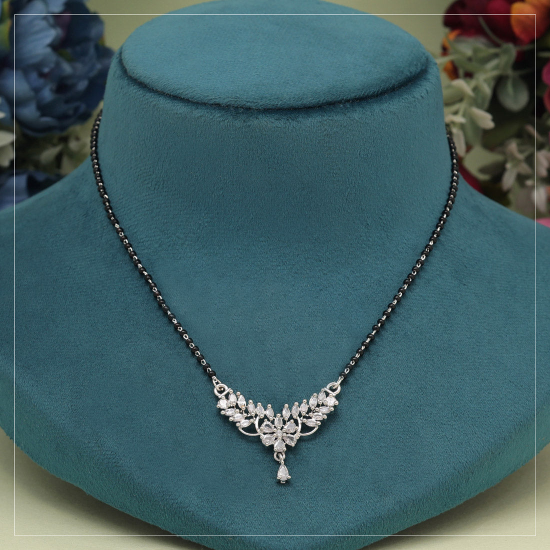 Silver Color American Diamond Mangalsutra (MS340SLV) Jewellery GetGlit