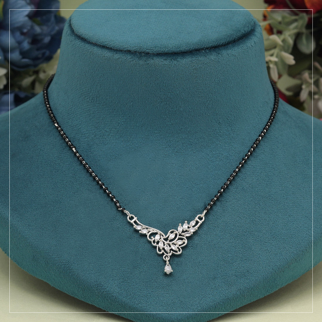 Silver Color American Diamond Mangalsutra (MS341SLV)