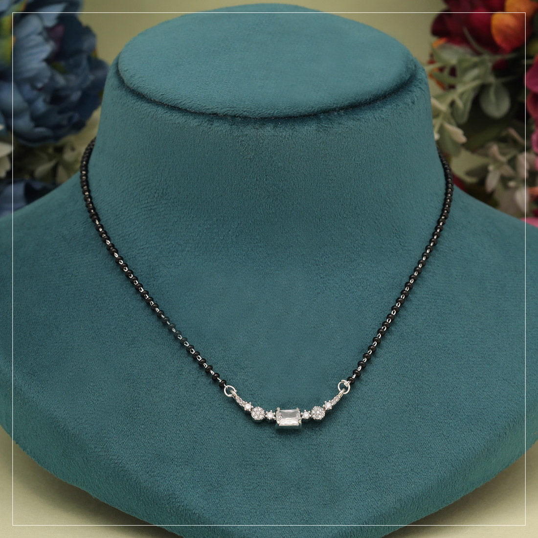 Silver Color American Diamond Mangalsutra (MS347SLV) Jewellery GetGlit