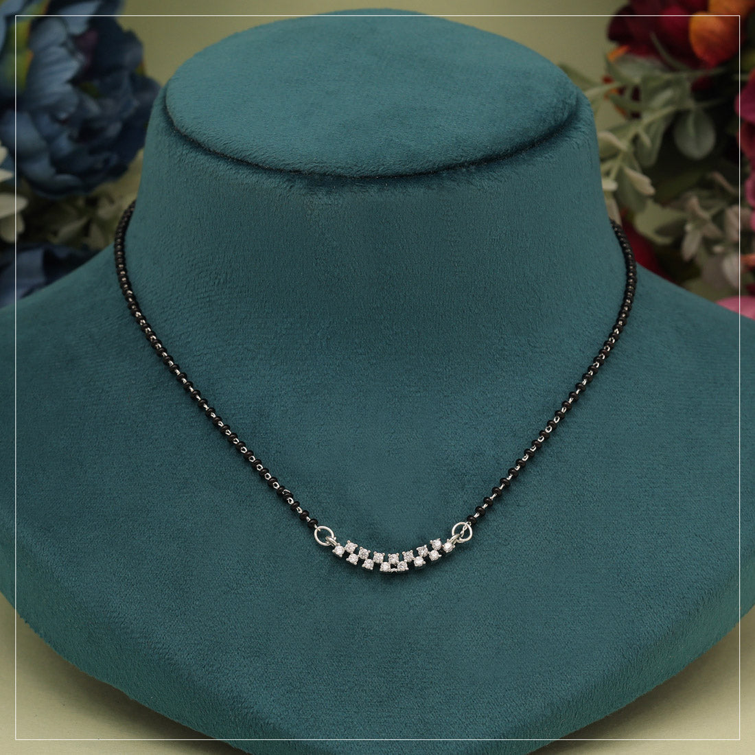 Silver Color American Diamond Mangalsutra (MS351SLV) Jewellery GetGlit   