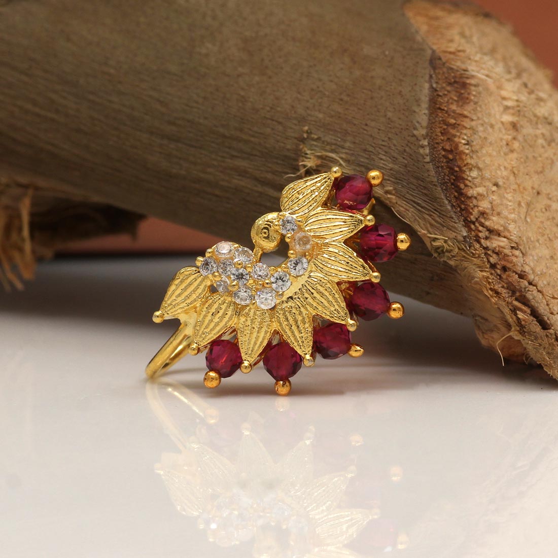 Rani Color American Diamond Nose Pin (NSP101RNI) Jewellery GetGlit