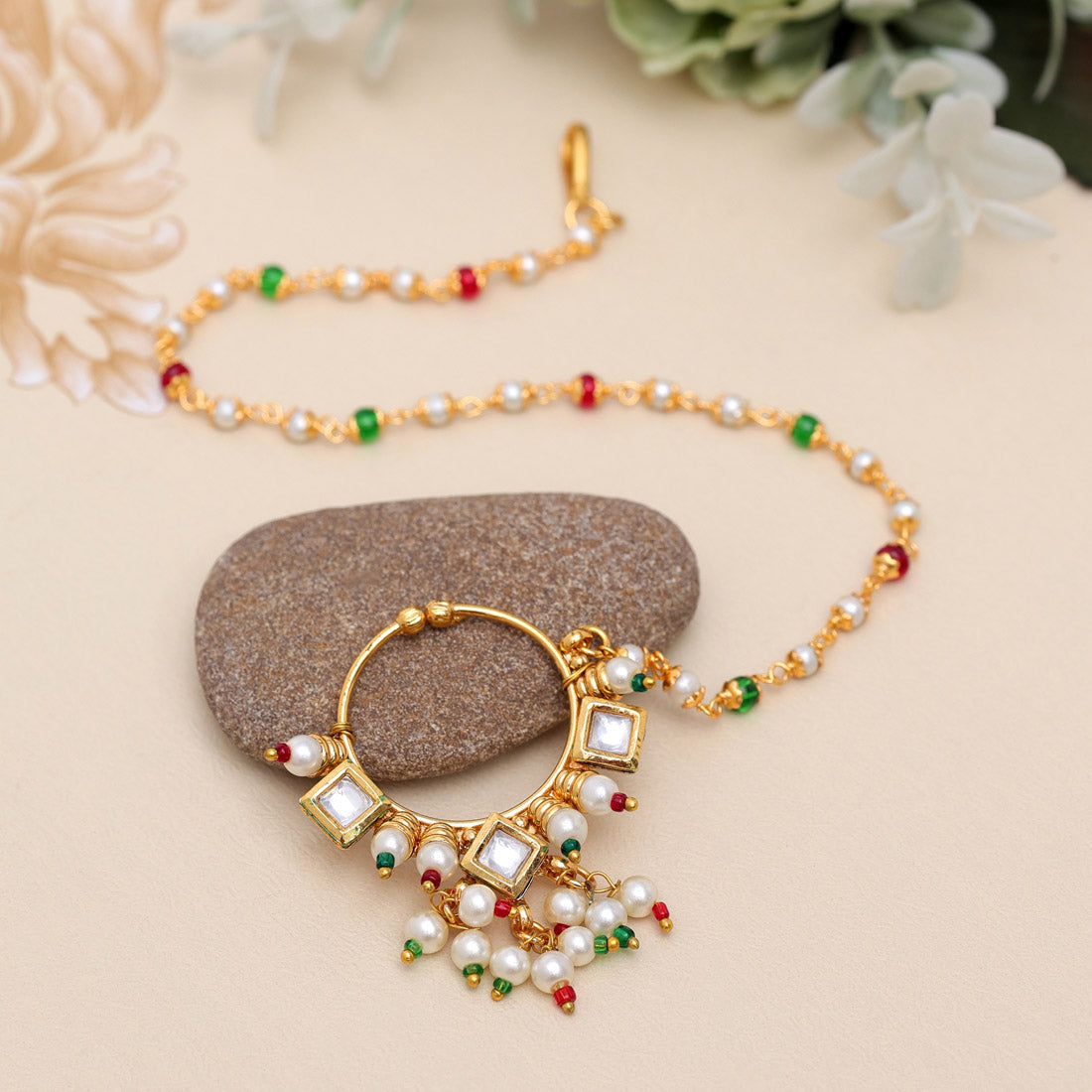 Rani Color Nose Nath (NTH344RNI) Jewellery GetGlit   