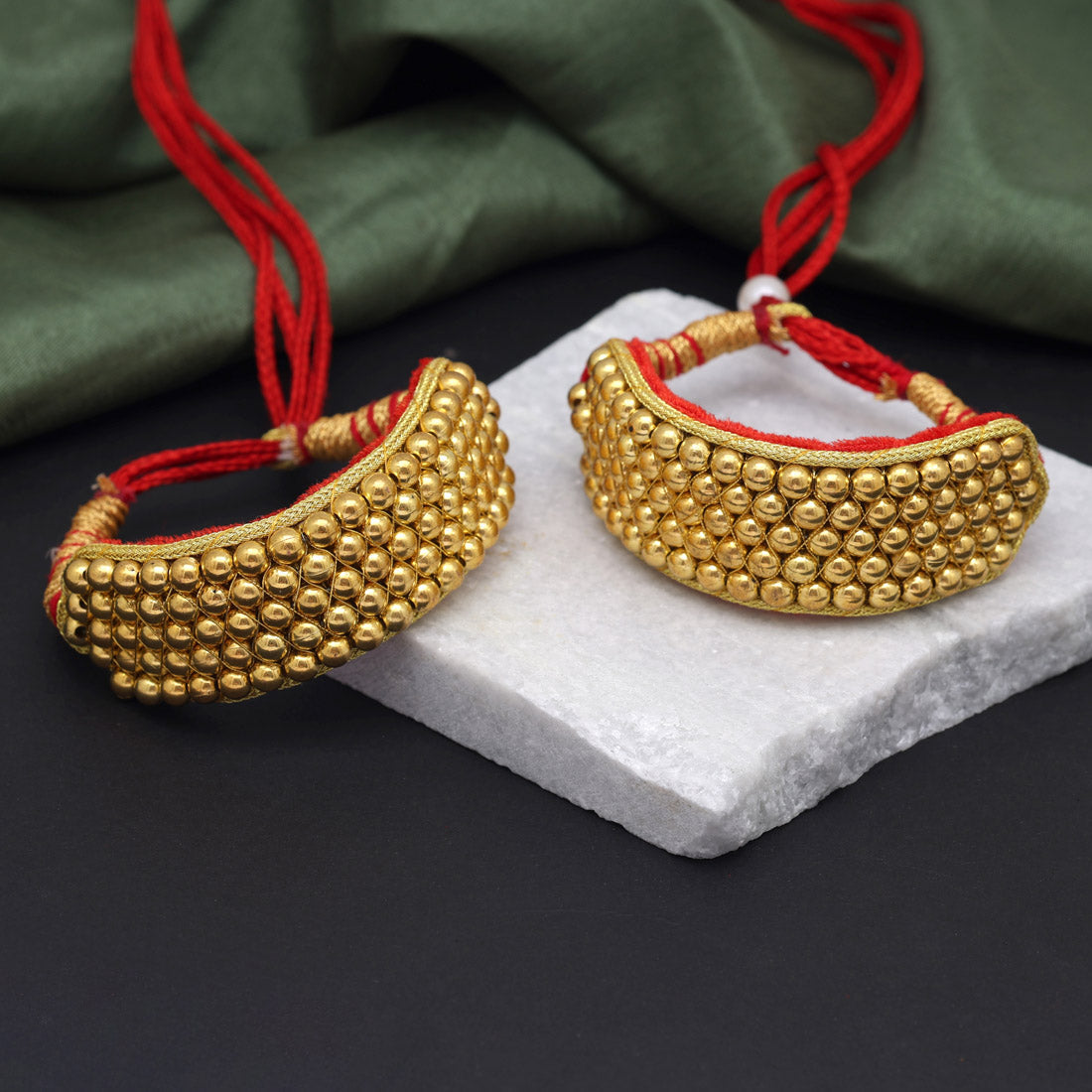 Gold Color Rajasthani Pochi Bajubandh (PHI110GLD) Jewellery GetGlit