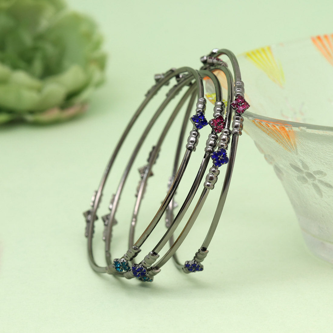 Multi Color 1 Set Of Bangle Size: 2.10 Jewellery GetGlit