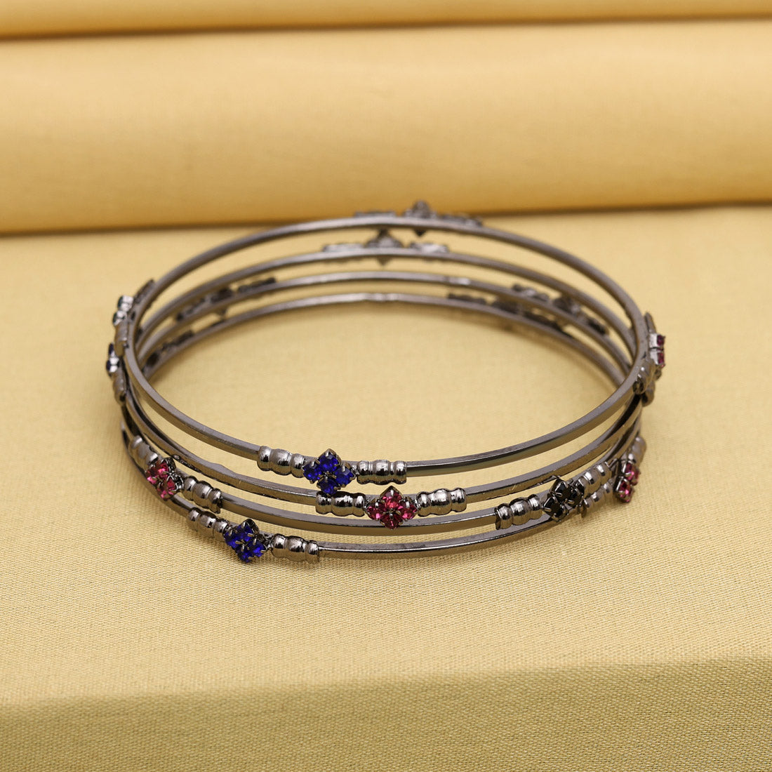 Multi Color 1 Set Of Bangle Size: 2.10 (PLKB863MLT-2.10) Jewellery GetGlit