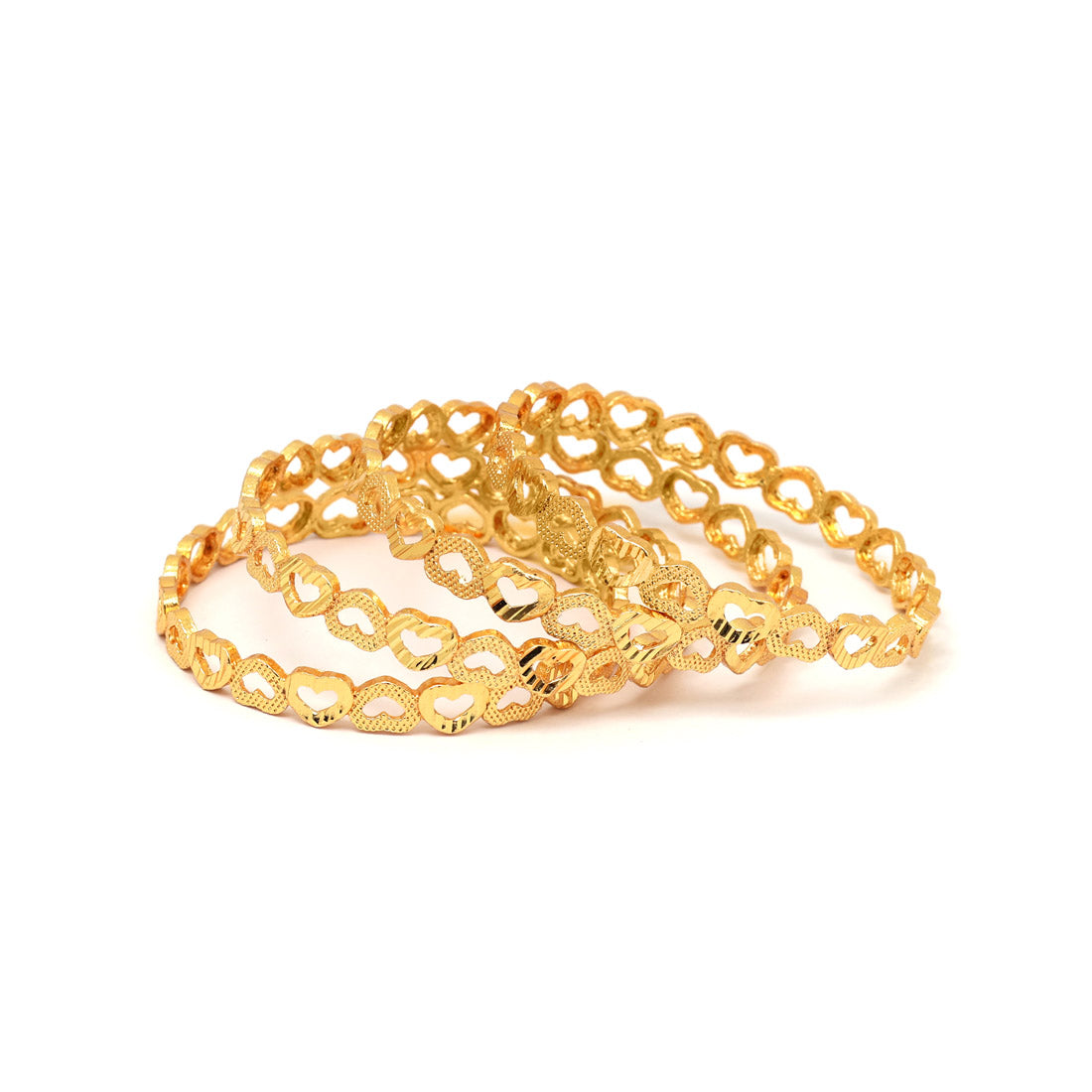 Gold Color 1 Set Of Bangle Size: 2.10 (PLKB880GLD-2.10) Jewellery GetGlit