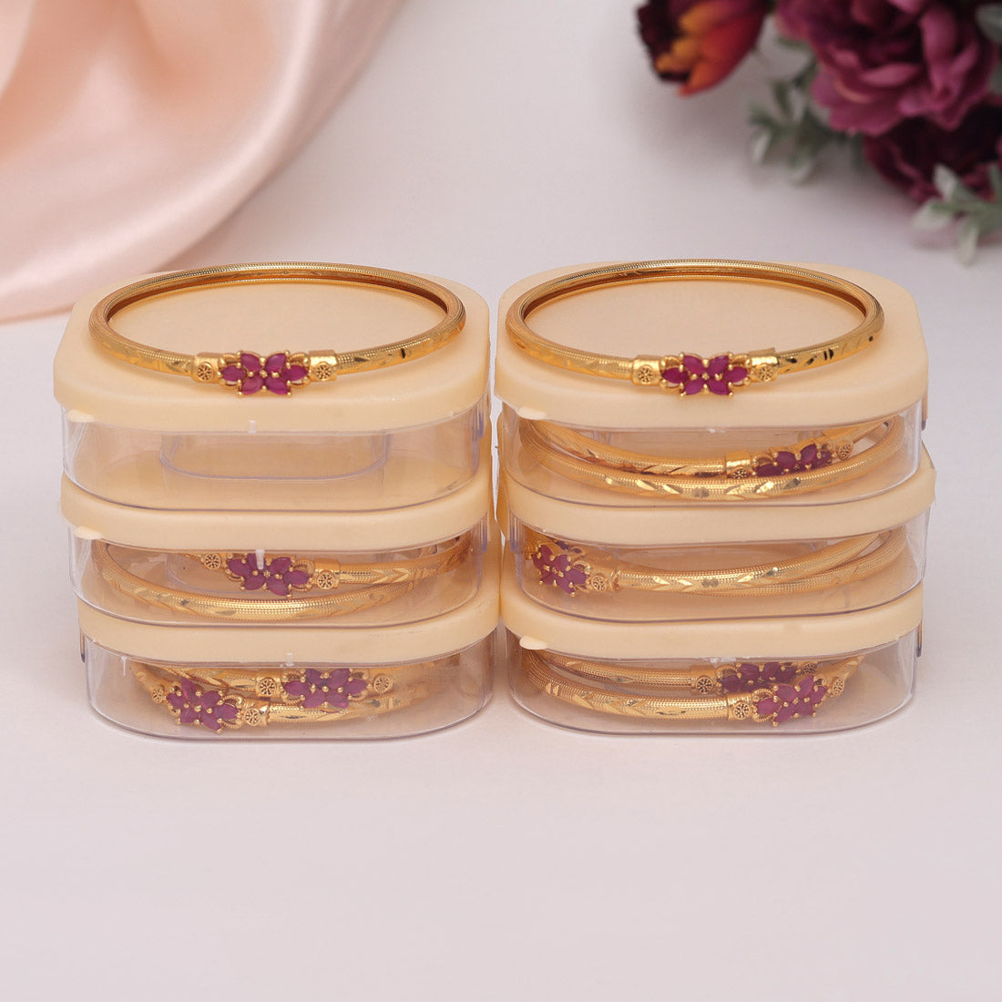 Rani Color 6 Pair Of Bangles Combo (PLKBCMB612) Bracelets GetGlit   