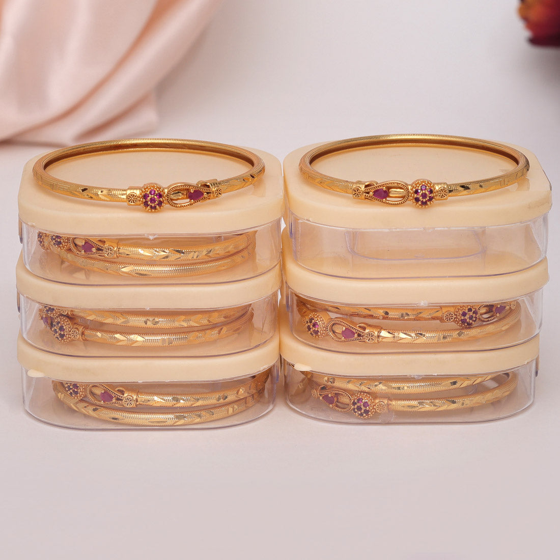 Rani Color 6 Pair Of Bangles Combo (PLKBCMB613) Bracelets GetGlit   