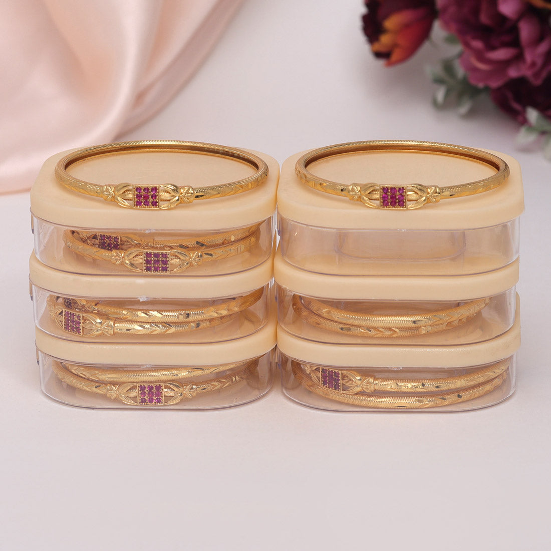 Rani Color 6 Pair Of Bangles Combo (PLKBCMB615) Bracelets GetGlit   