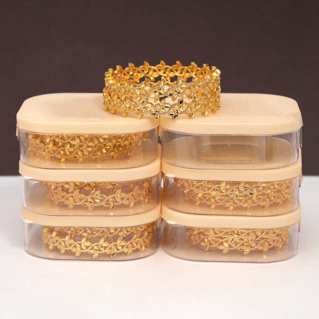 Gold Color 6 Pair Of Bangles Combo (PLKBCMB622) Bracelets GetGlit   