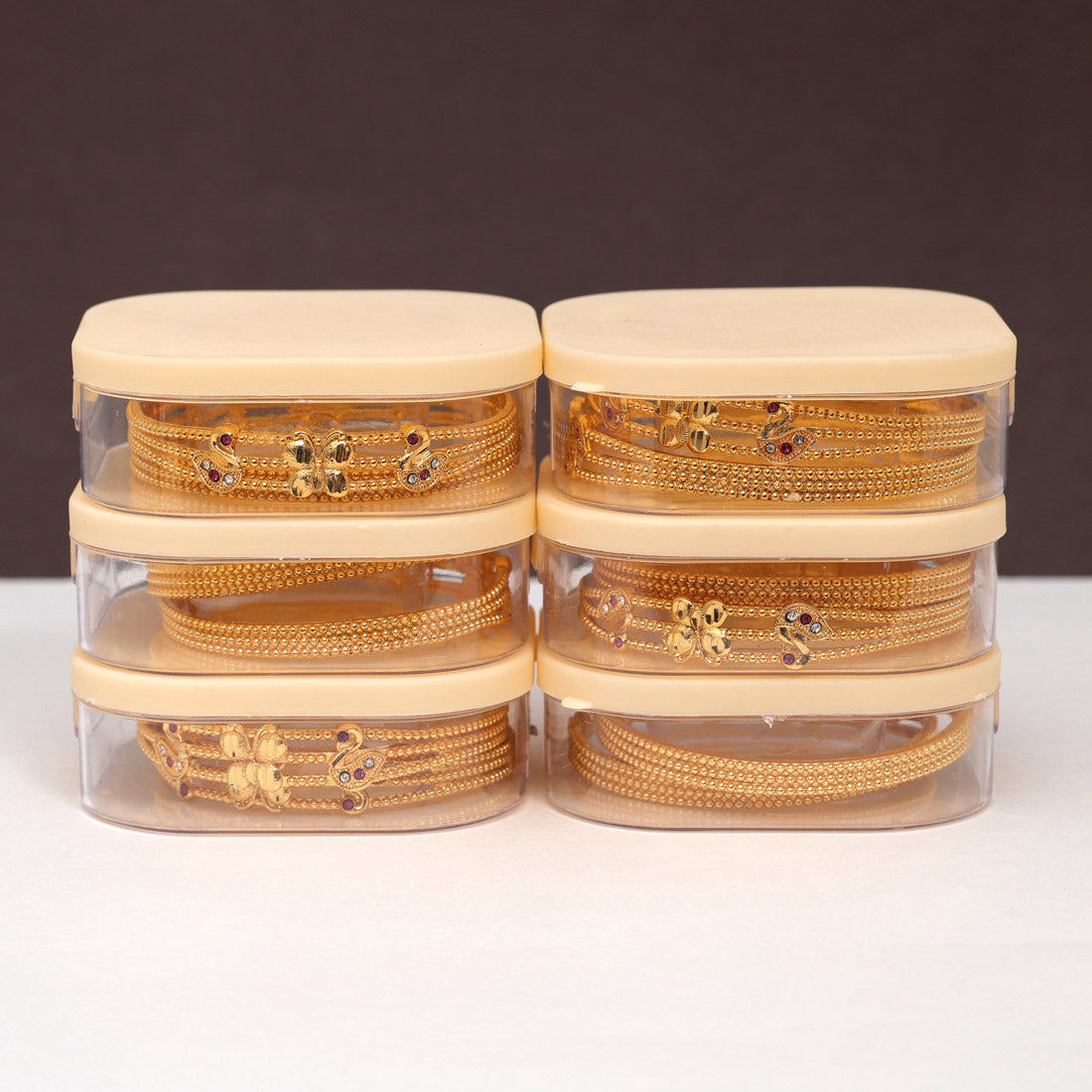 Gold Color 6 Pair Of Bangles Combo (PLKBCMB623) Bracelets GetGlit   