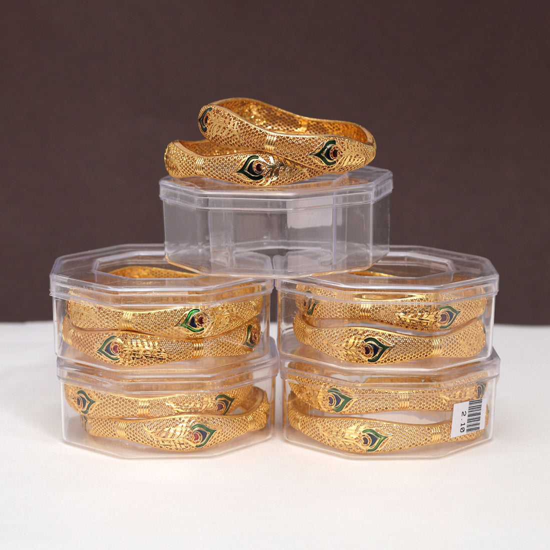 Gold Color 5 Pair Of Bangles Combo (PLKBCMB630) Bracelets GetGlit   