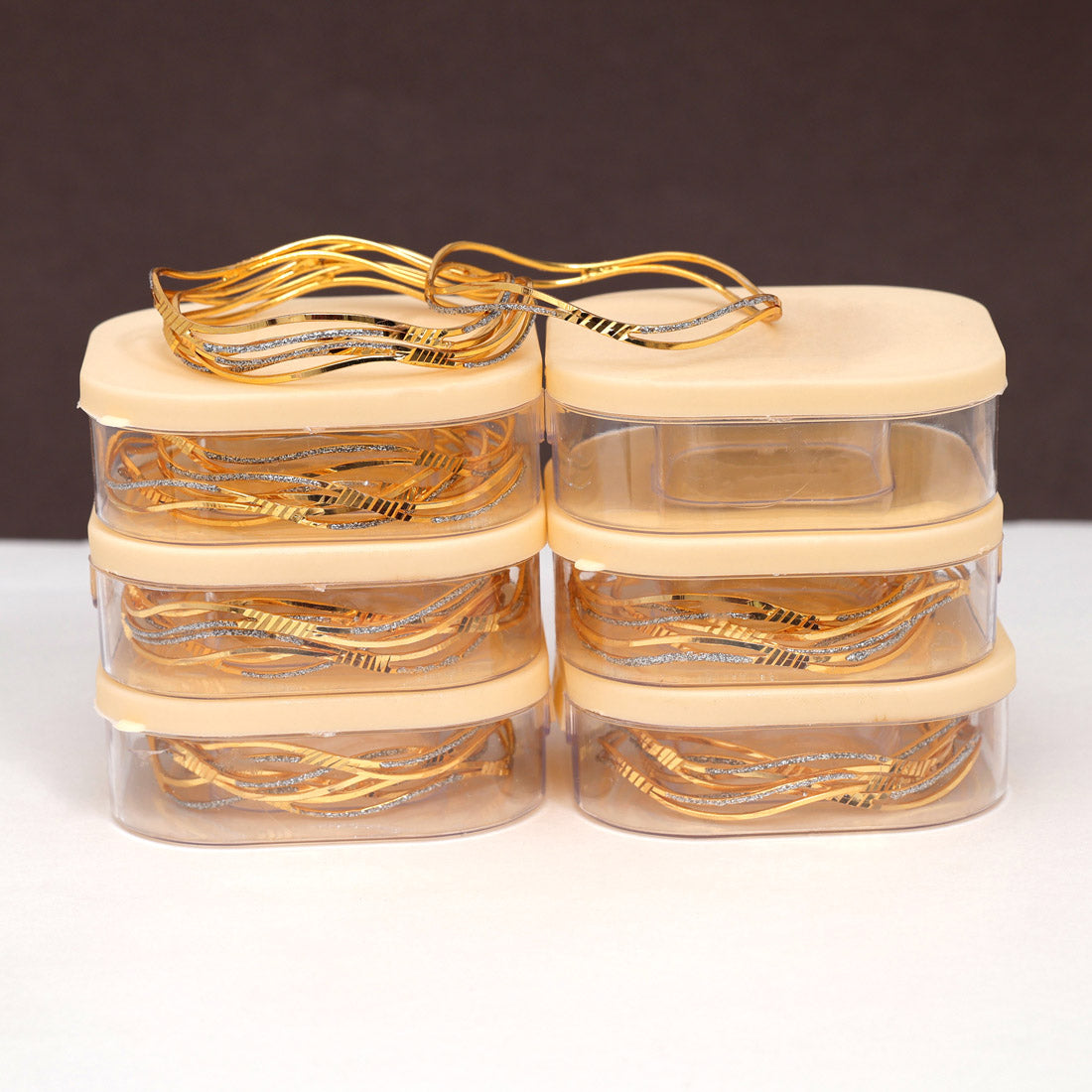 Gold & Silver Color 6 Set Of Bangles Combo (PLKBCMB634) Bracelets GetGlit   