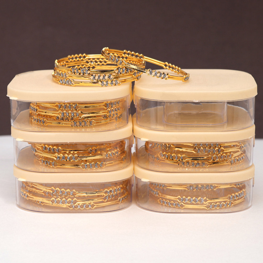 Gold Color 6 Set Of Bangles Combo (PLKBCMB636) Bracelets GetGlit   