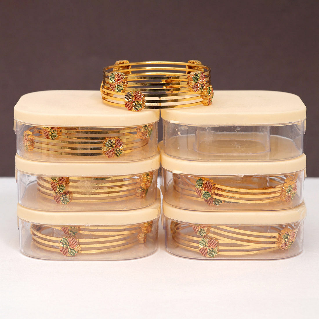 Multi Color 6 Pair Of Bangles Combo (PLKBCMB645) Bracelets GetGlit   