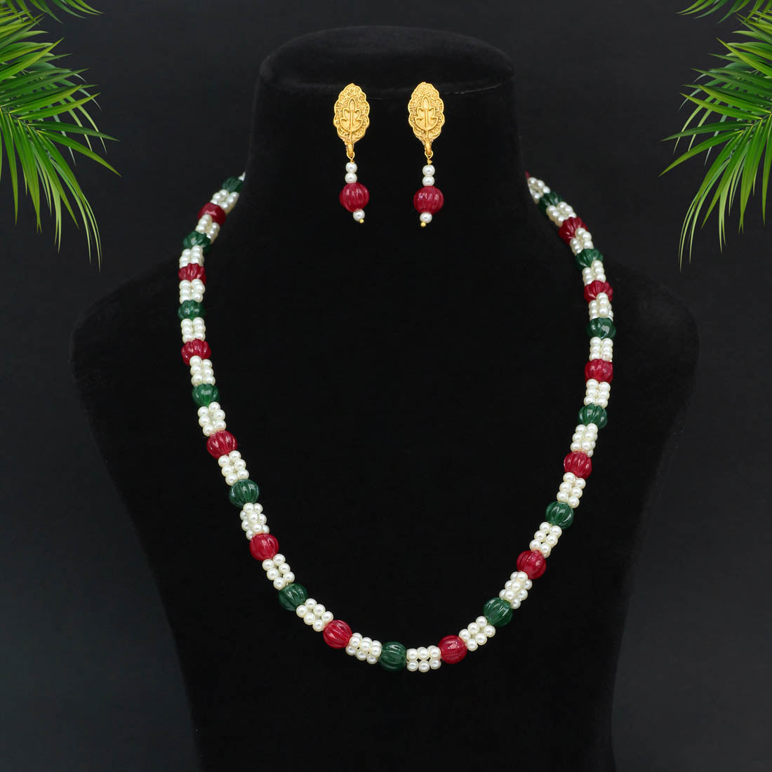 Maroon Color Pendant Set (PLKP181MRN) Jewellery GetGlit   