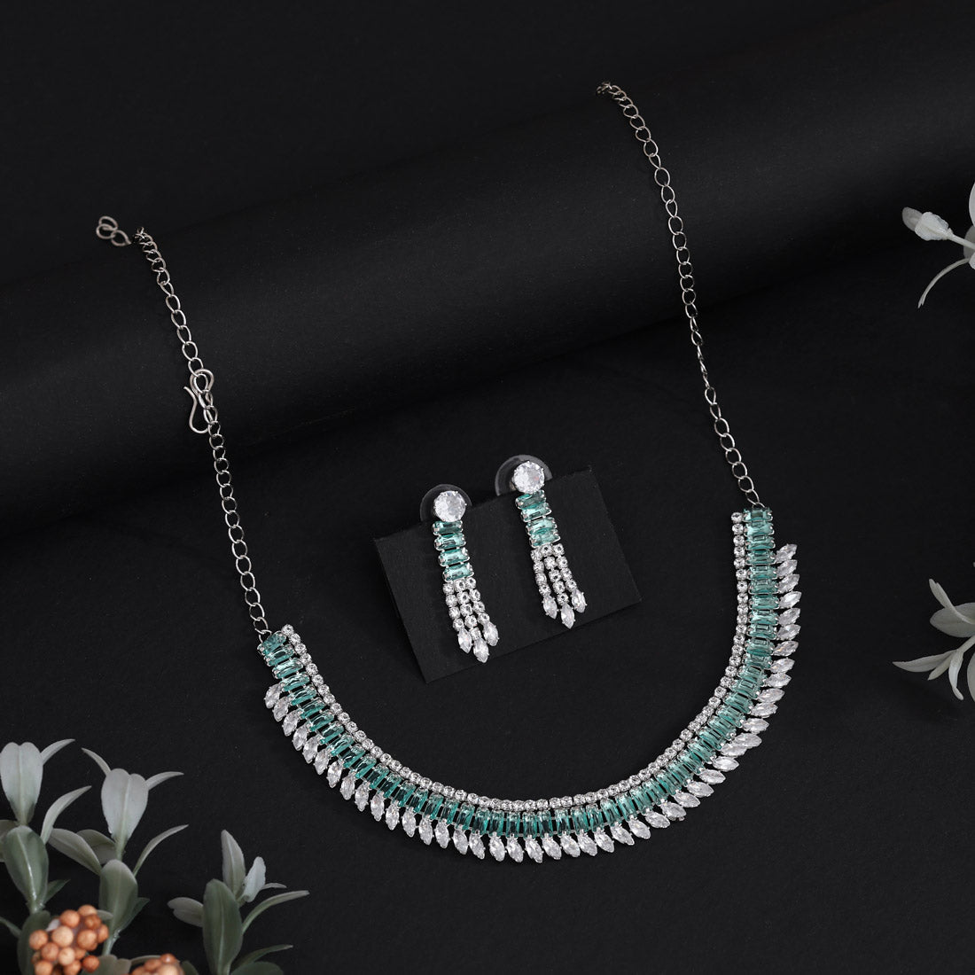 Light Green Color Stone Necklace Set (STN231LGRN) Jewellery GetGlit