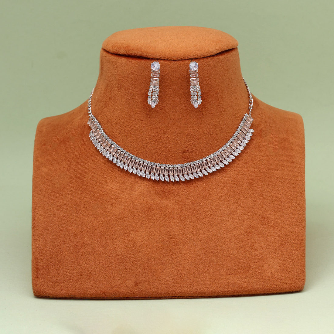 Peach Color Stone Necklace Set (STN231PCH) Jewellery GetGlit