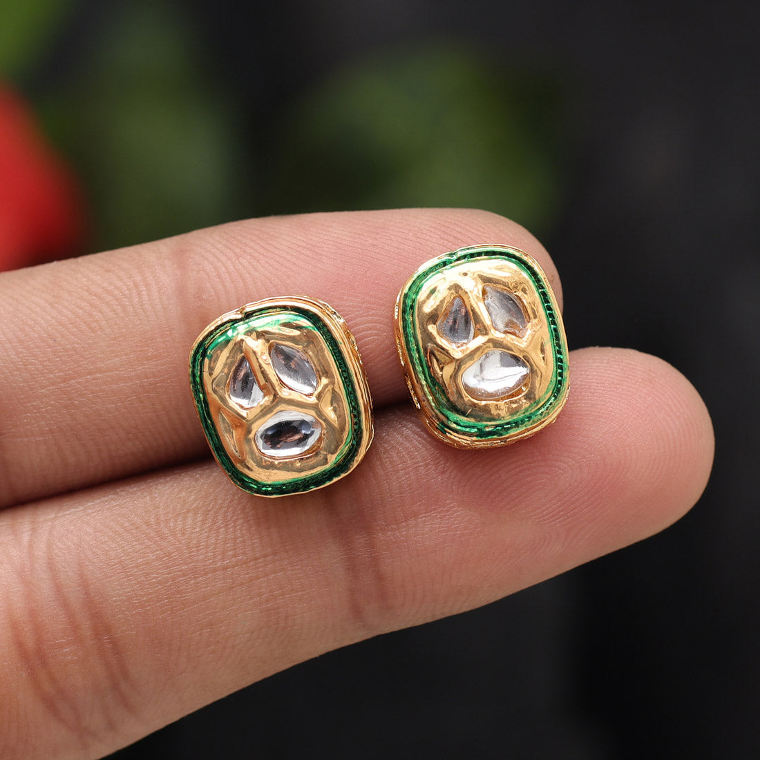 White Color Stud Earrings (STUD217WHT) Jewellery GetGlit   