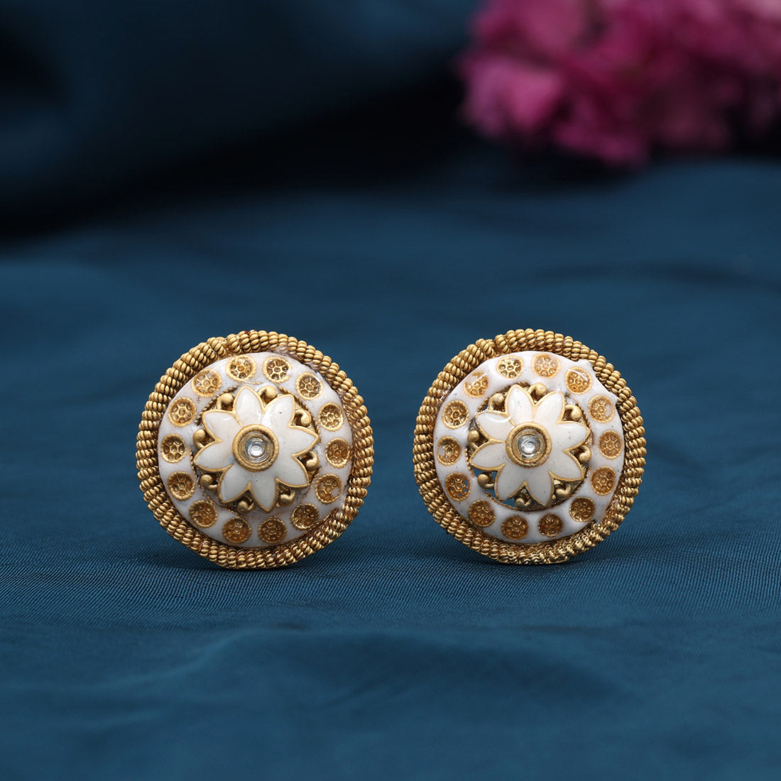 Gold Color Stud Earrings Jewellery GetGlit