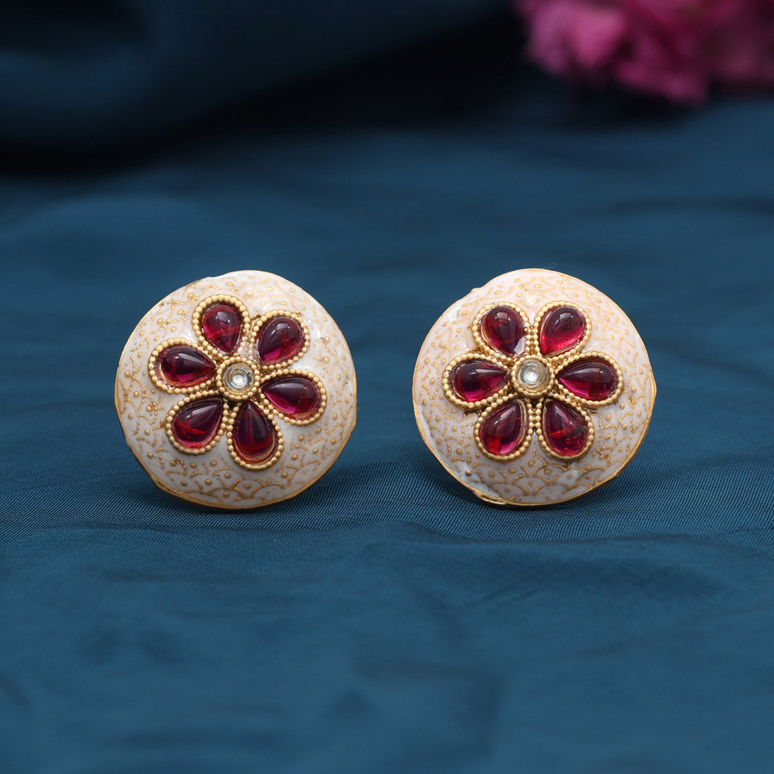 Rani Color Stud Earrings (STUD228RNI) Jewellery GetGlit