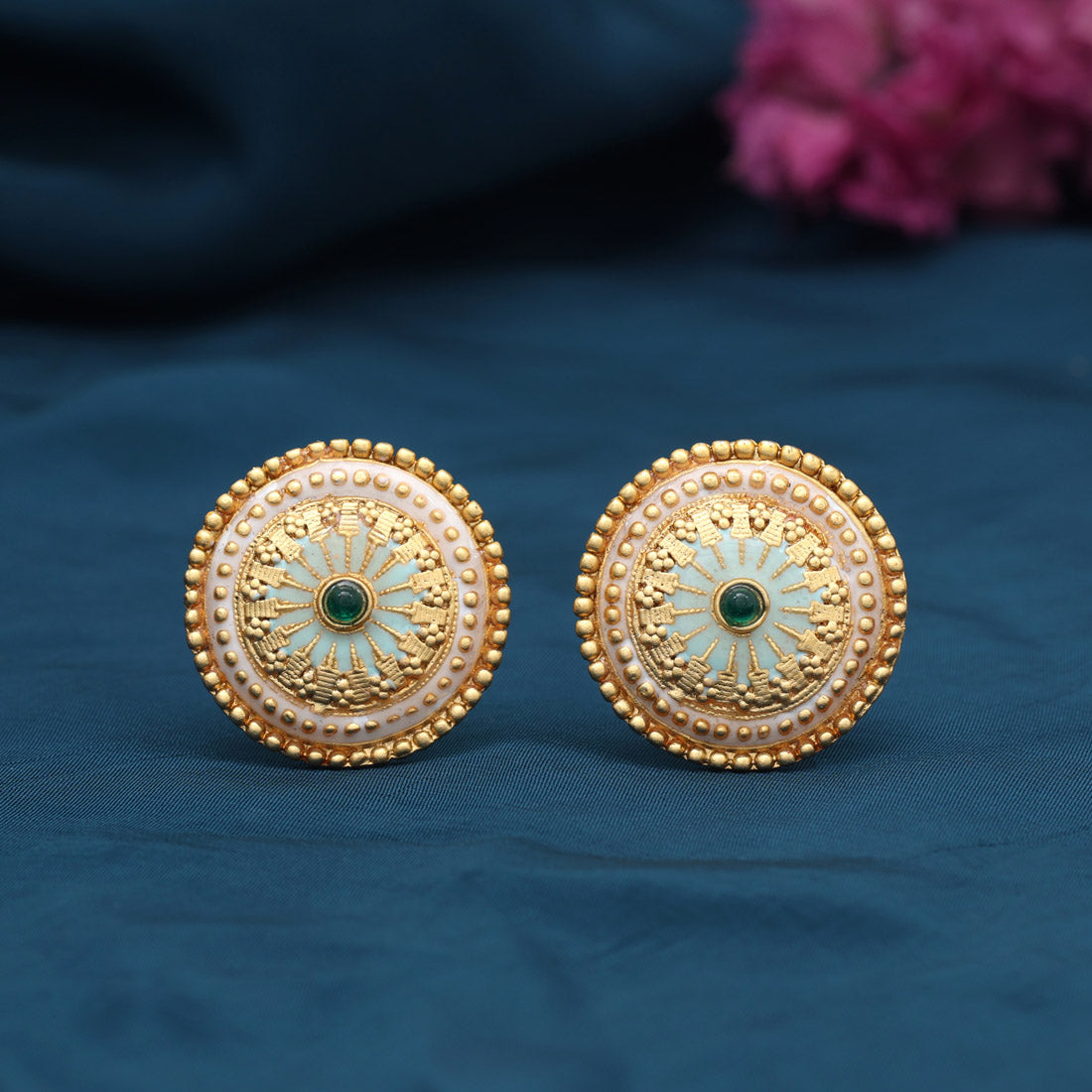 Green Color Stud Earrings (STUD229GRN)