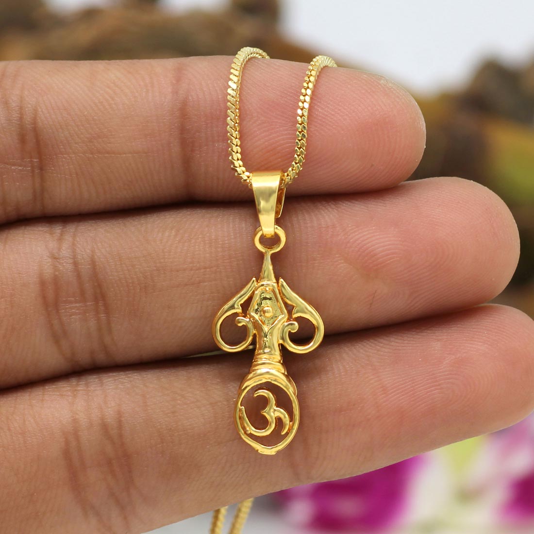 Gold Color Om Temple Locket (TL102GLD) Jewellery GetGlit   