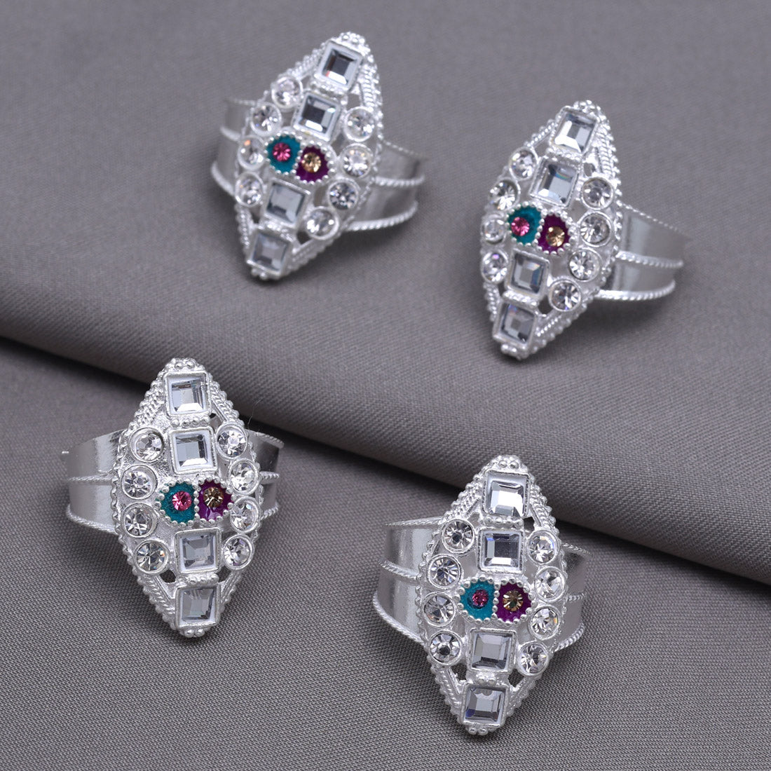 Multi Color Assorted Design Toe Rings (Bichhiya) Combo Of 3 Pairs (TOER205CMB) Jewellery GetGlit   