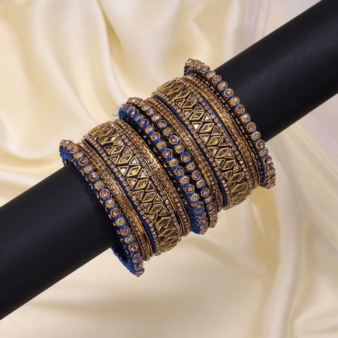 Blue Color Thread Bangle Set: 2.10