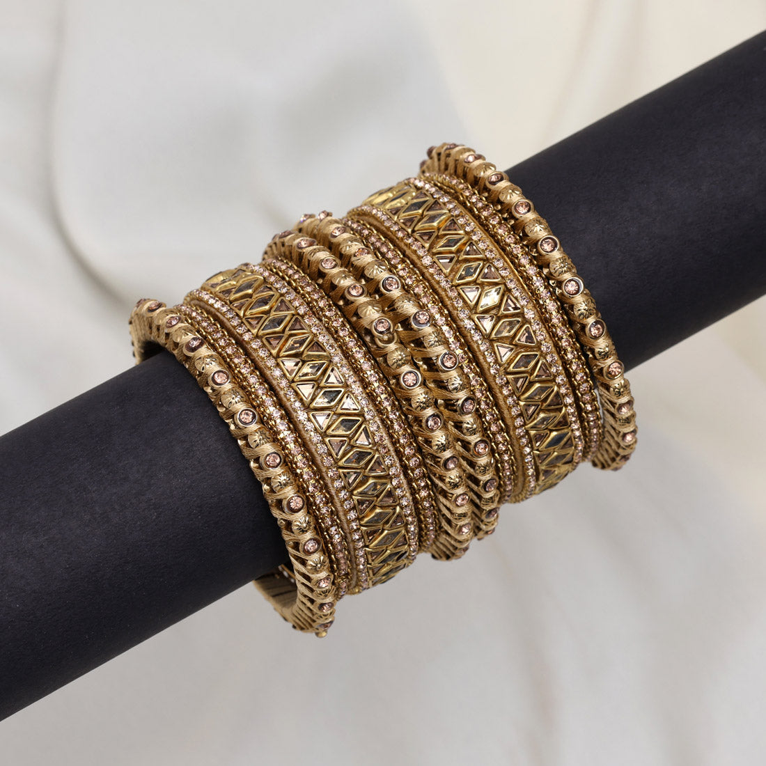 Gold Color Thread Bangle Set: 2.10 Jewellery GetGlit