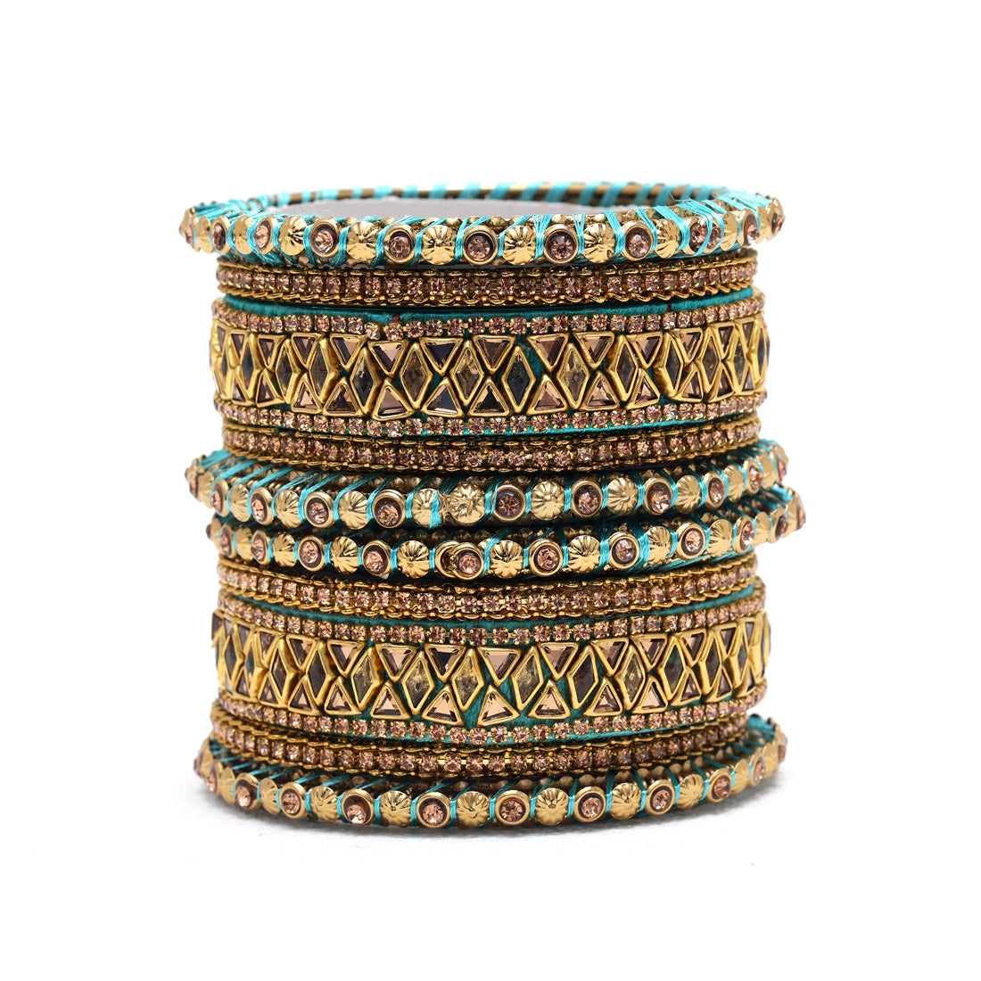 Light Green Color Thread Bangle Set: 2.10