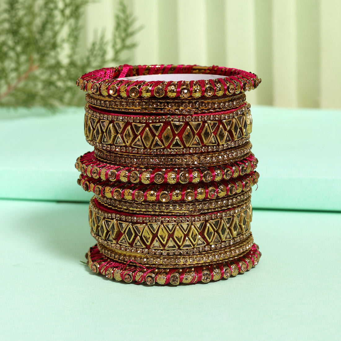 Rani Color Thread Bangle Set: 2.10 Jewellery GetGlit