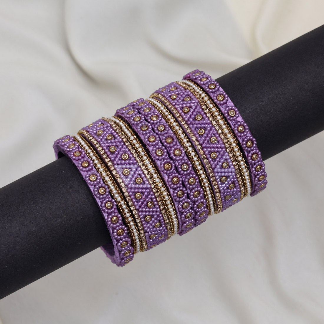 Purple Color Thread Bangle Set: 2.10 (TRB183PRP-2.10) Jewellery GetGlit