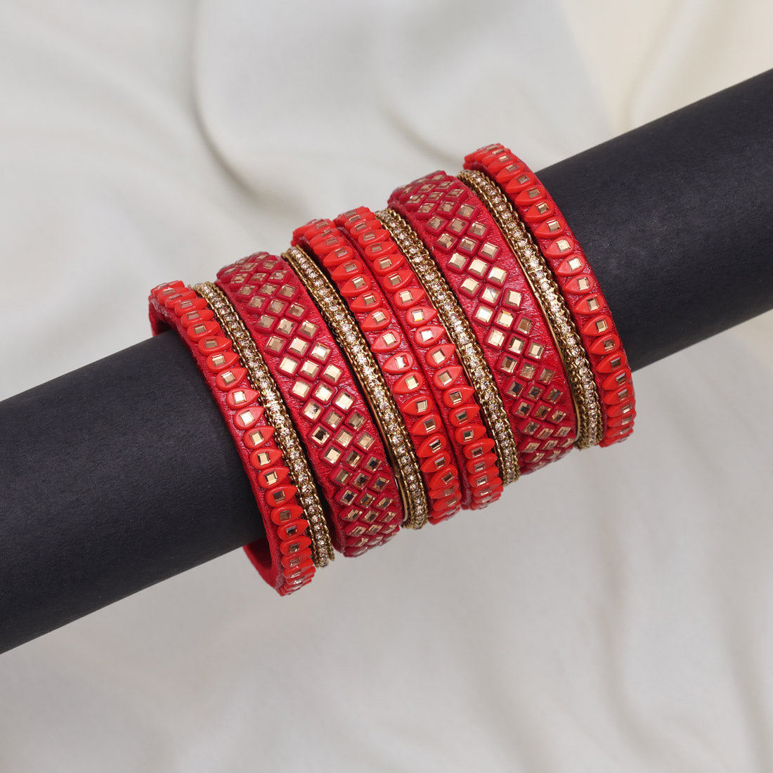 Maroon Color Thread Bangle Set: 2.8 Jewellery GetGlit