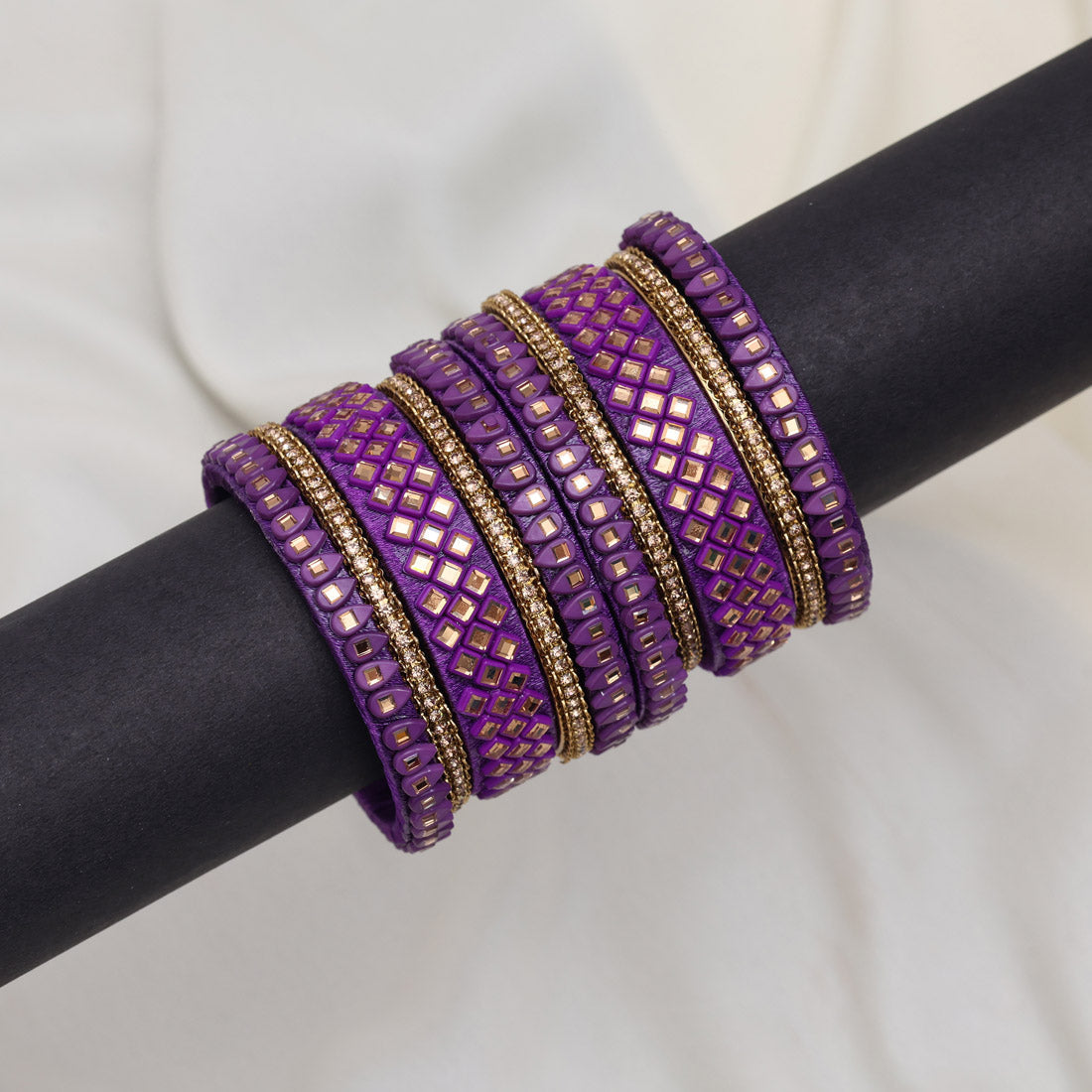 Purple Color Thread Bangle Set: 2.8 Jewellery GetGlit