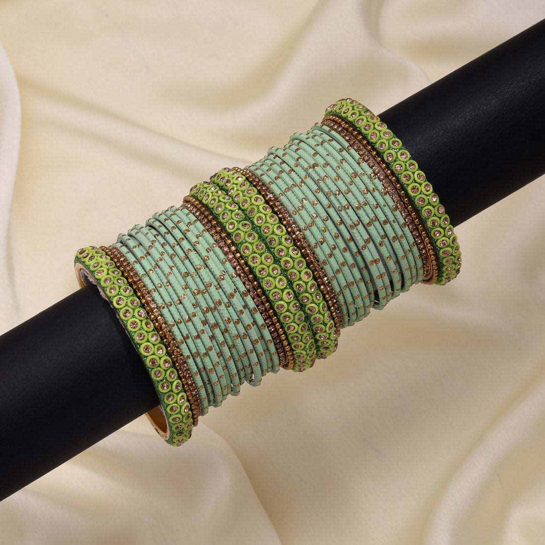 Parrot Green Color Fashion Bangle Set: 2.6 Jewellery GetGlit